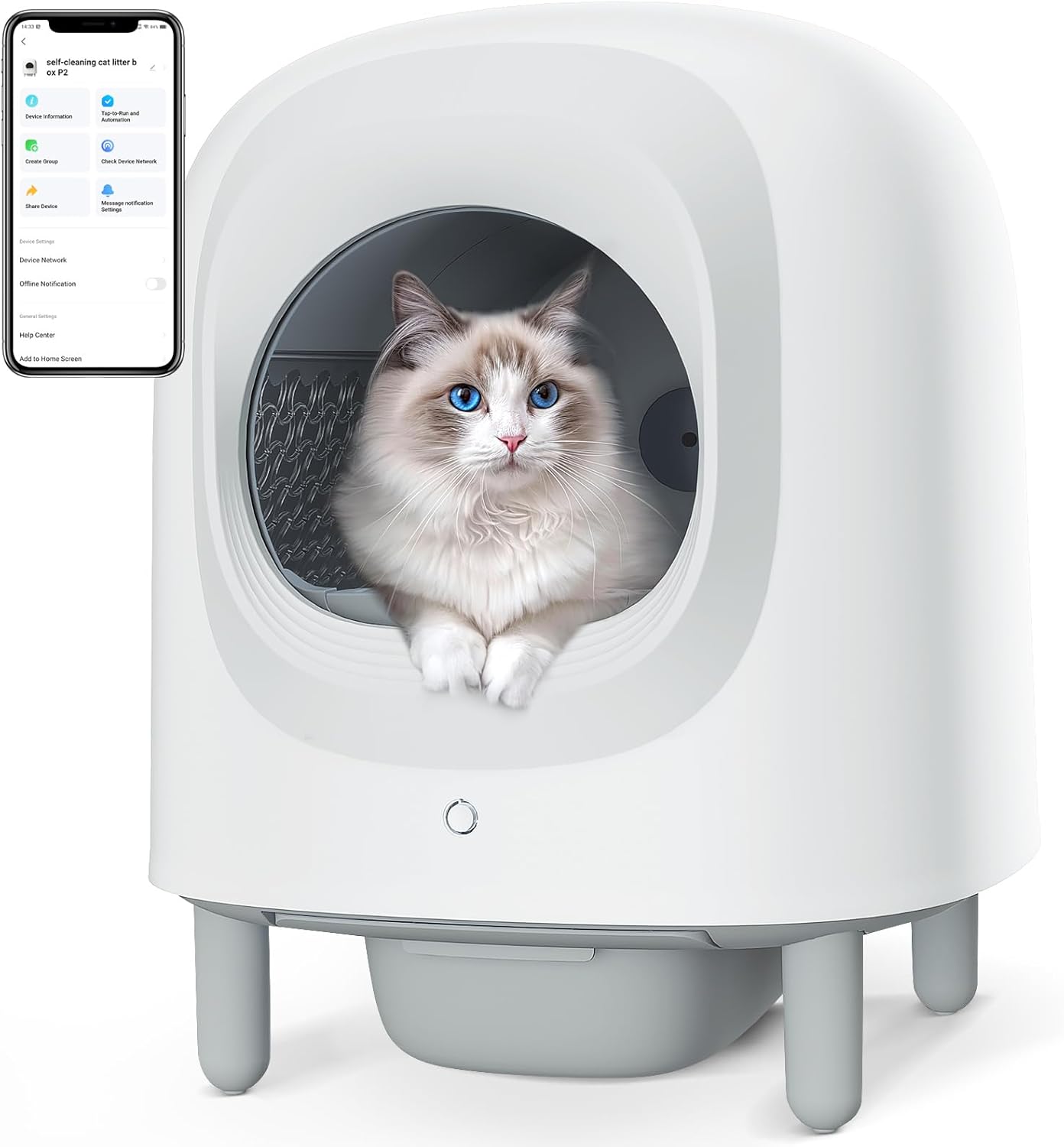 What are the benefits of a self-cleaning litter box for multiple cats?